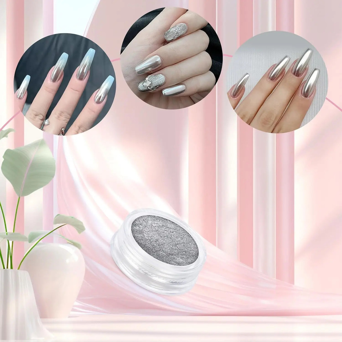 Kit De Polvo Para Uñas Artdone De 8 Frascos Con Efecto Espej - Image 4