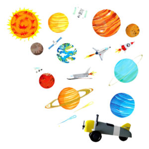 Decowall Dw-1501s El Sistema Solar Peel Y Stick Nursery Niño