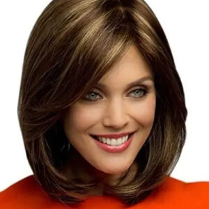 Peluca Pra Mujer Pelo Corto Castaño Pelo Sintetico