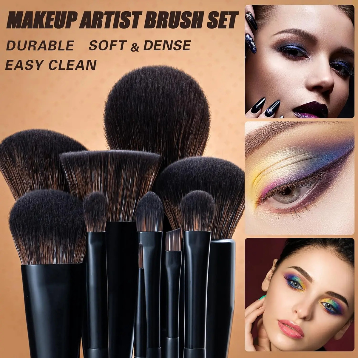Kit De Brochas De Maquillaje Vegano De 21 Piezas Para Rostro - Image 3
