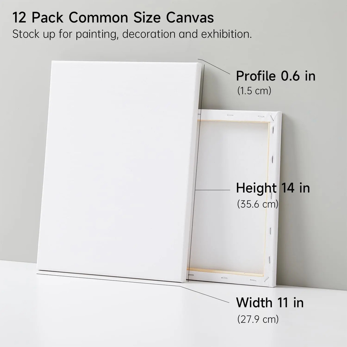 Lienzo Shuttle Pack De 12, 28x35 Cm, Algodón Blanco - Image 2