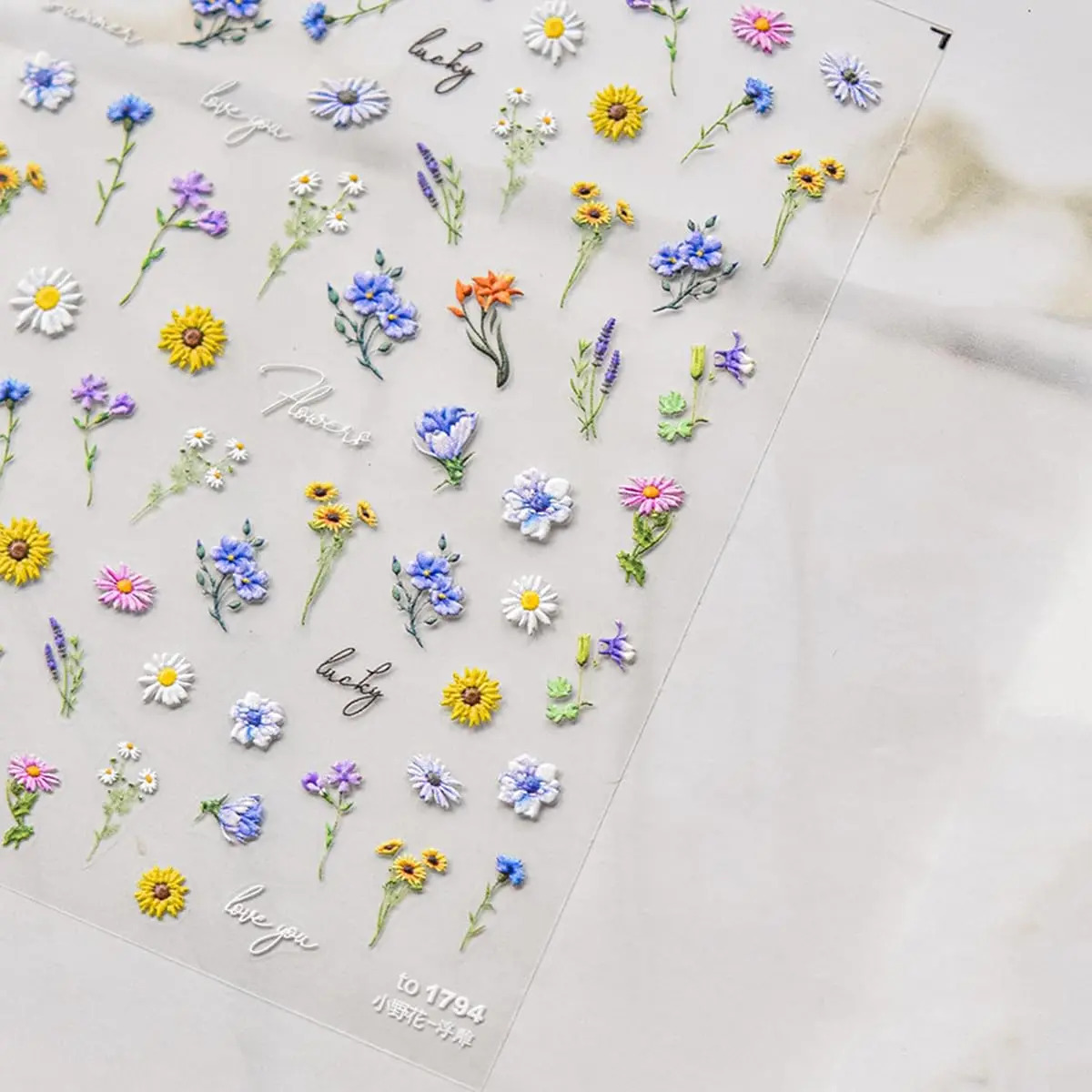 Pegatinas De Flores Para Uñas Con Diseños De Margaritas Y Gi - Image 2