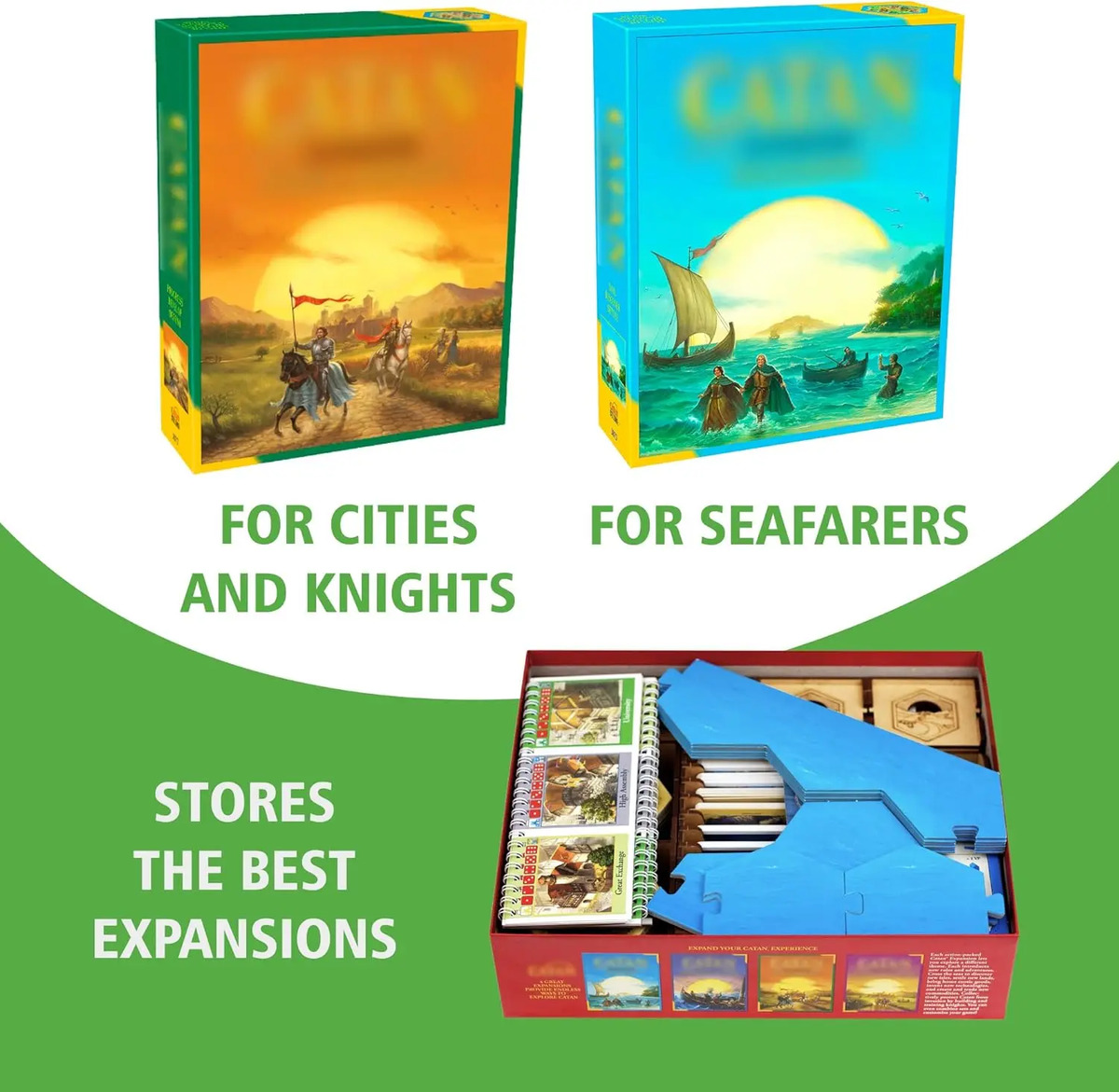 Organizador Fichas Tarjetas Kit Almacenamiento Para Catan Blanco - Image 4