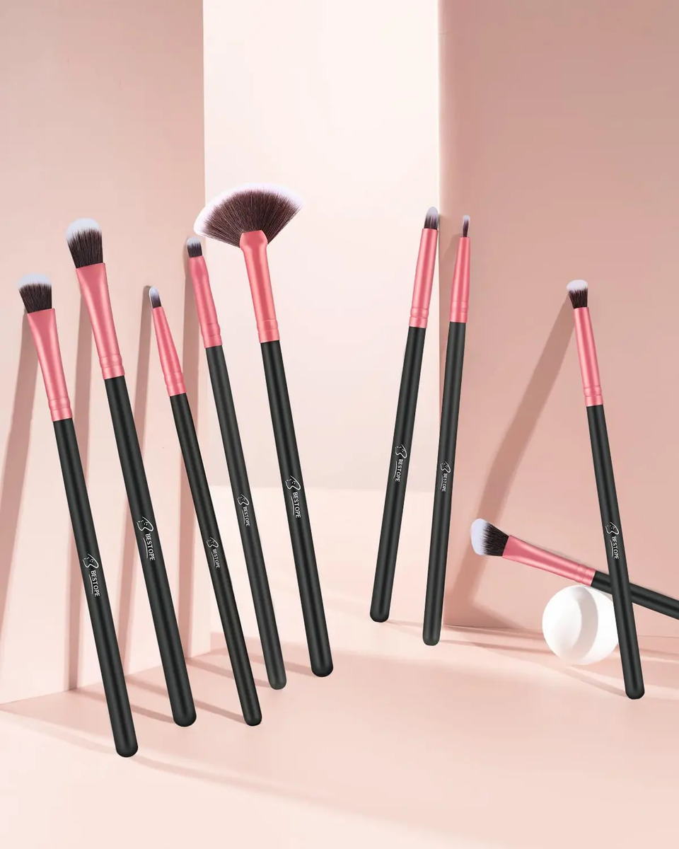 Pinceles De Maquillaje Bestope Pro De 16 Piezas Para Rostro Black Rose Golden - Image 7