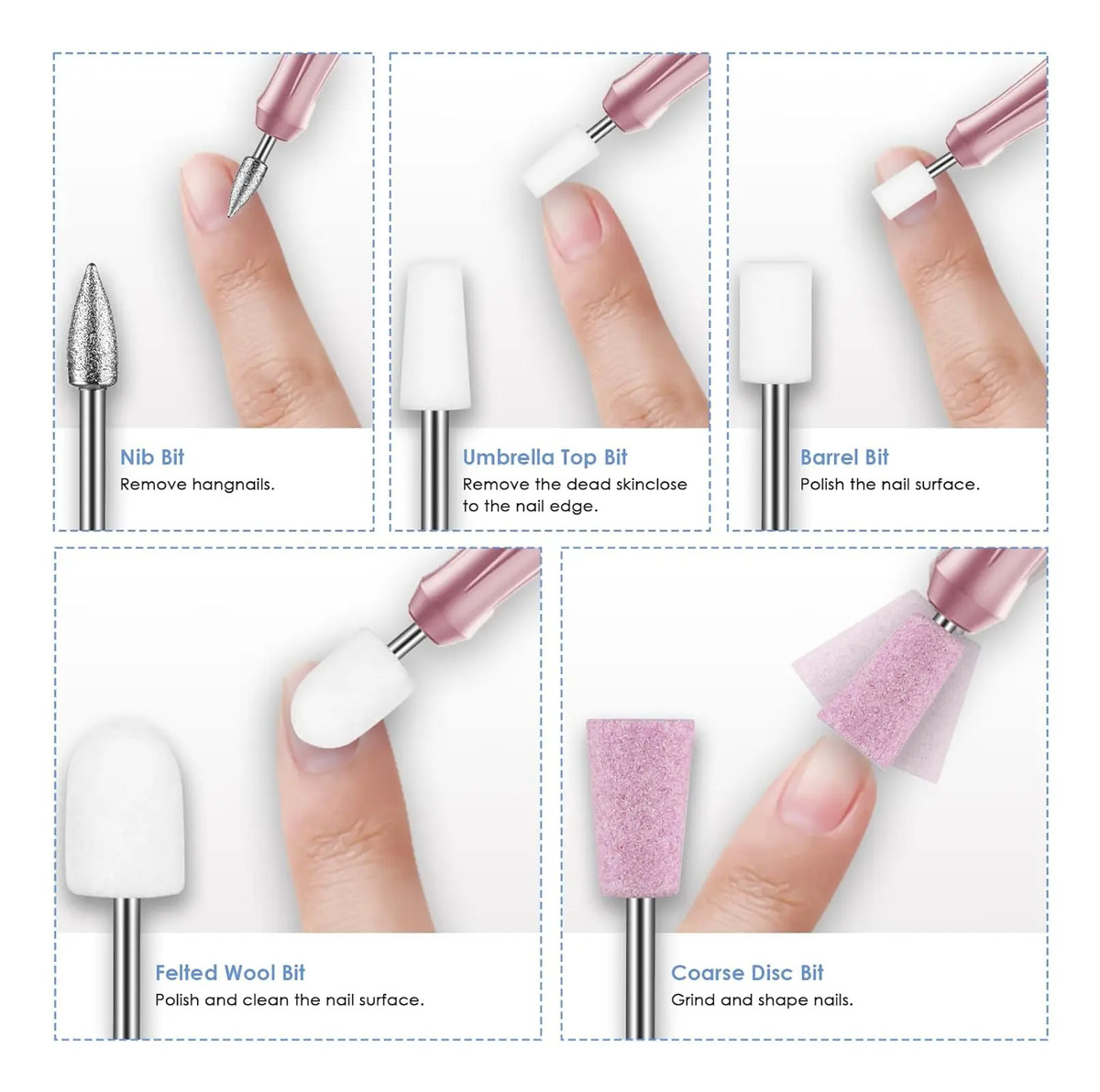 Lima De Uñas Profesional De 22 Piezas Con Bits De Cerámica - Image 3