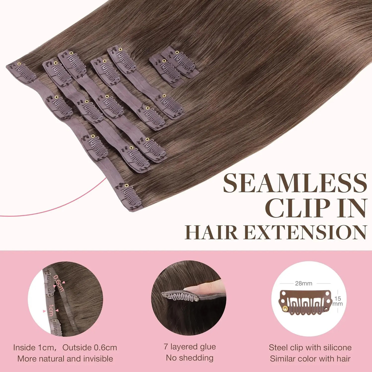 Cabello Humano De 35 Centímetros Castaño - Image 3