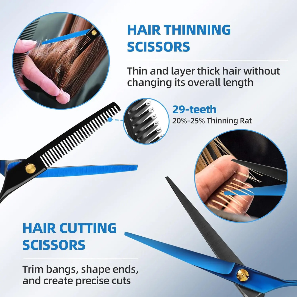 Tijeras De Corte Para Cabello Profesional De 9 Piezas Con Ti - Image 3