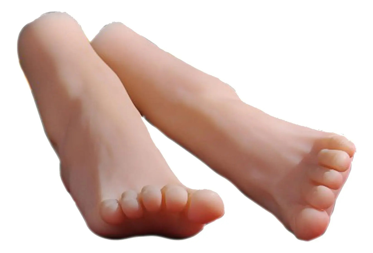 Pares De Pies De Silicona Naturales Para Mostrar Uñas Rosada - Image 2