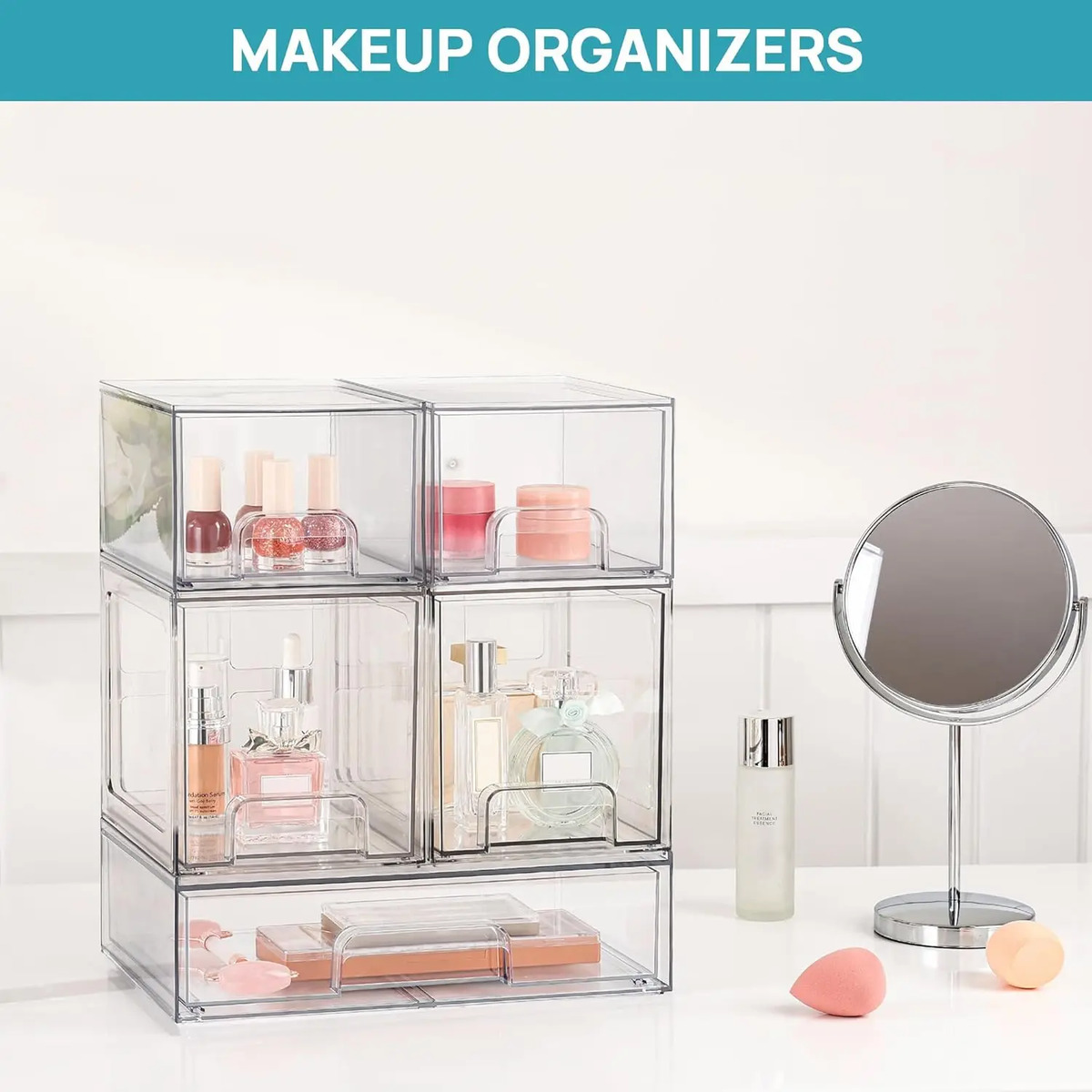 Organizador De Maquillaje Plástico, 4 Cajones Apilables, 16, - Image 6