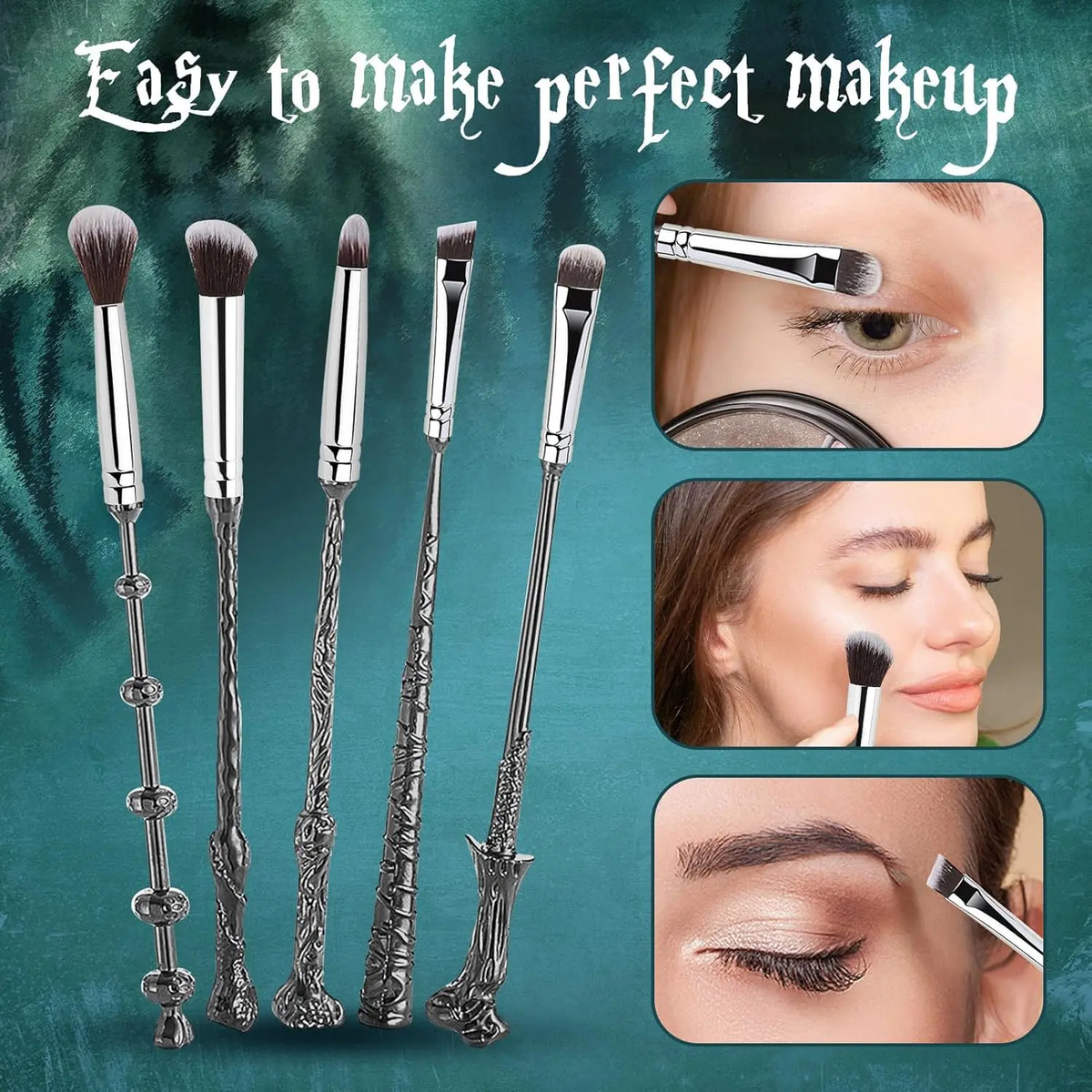 Pincel De Maquillaje Para Mujeres Y Niñas De 5 Piezas En Col - Image 3