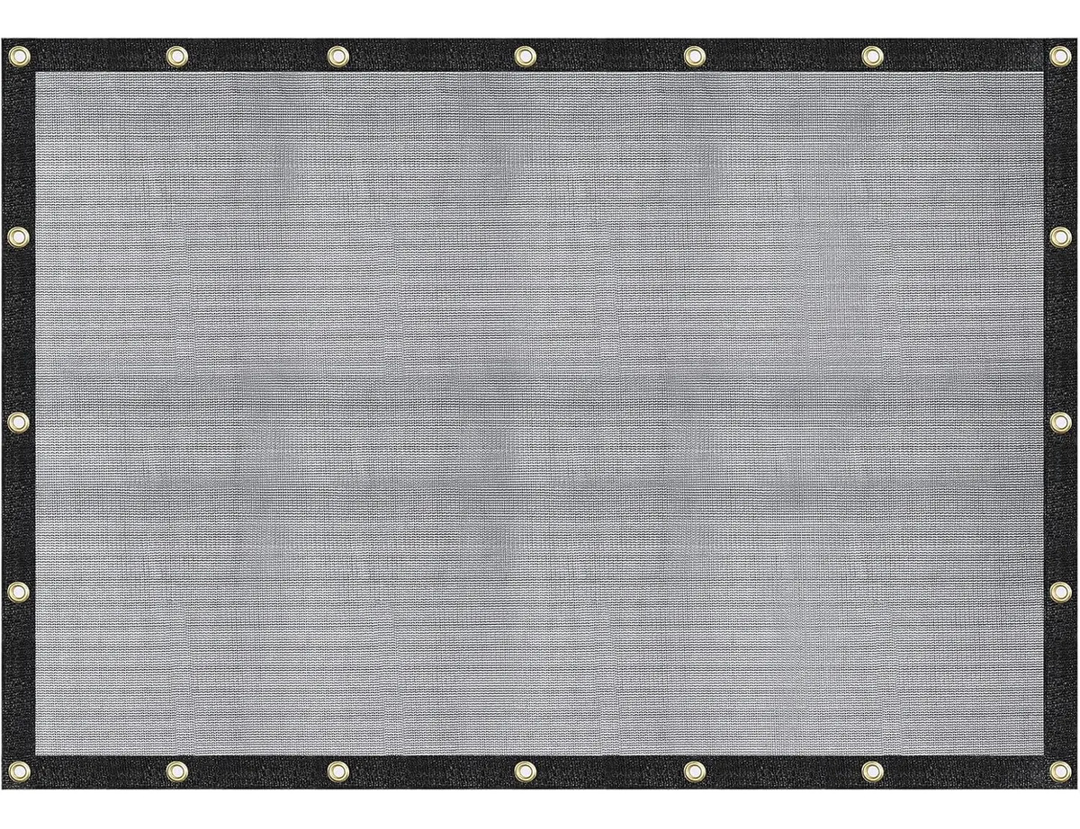 Tarp De Malla 8x10 Pies, 60-70% Sombra, Negro, Con Ojetes.