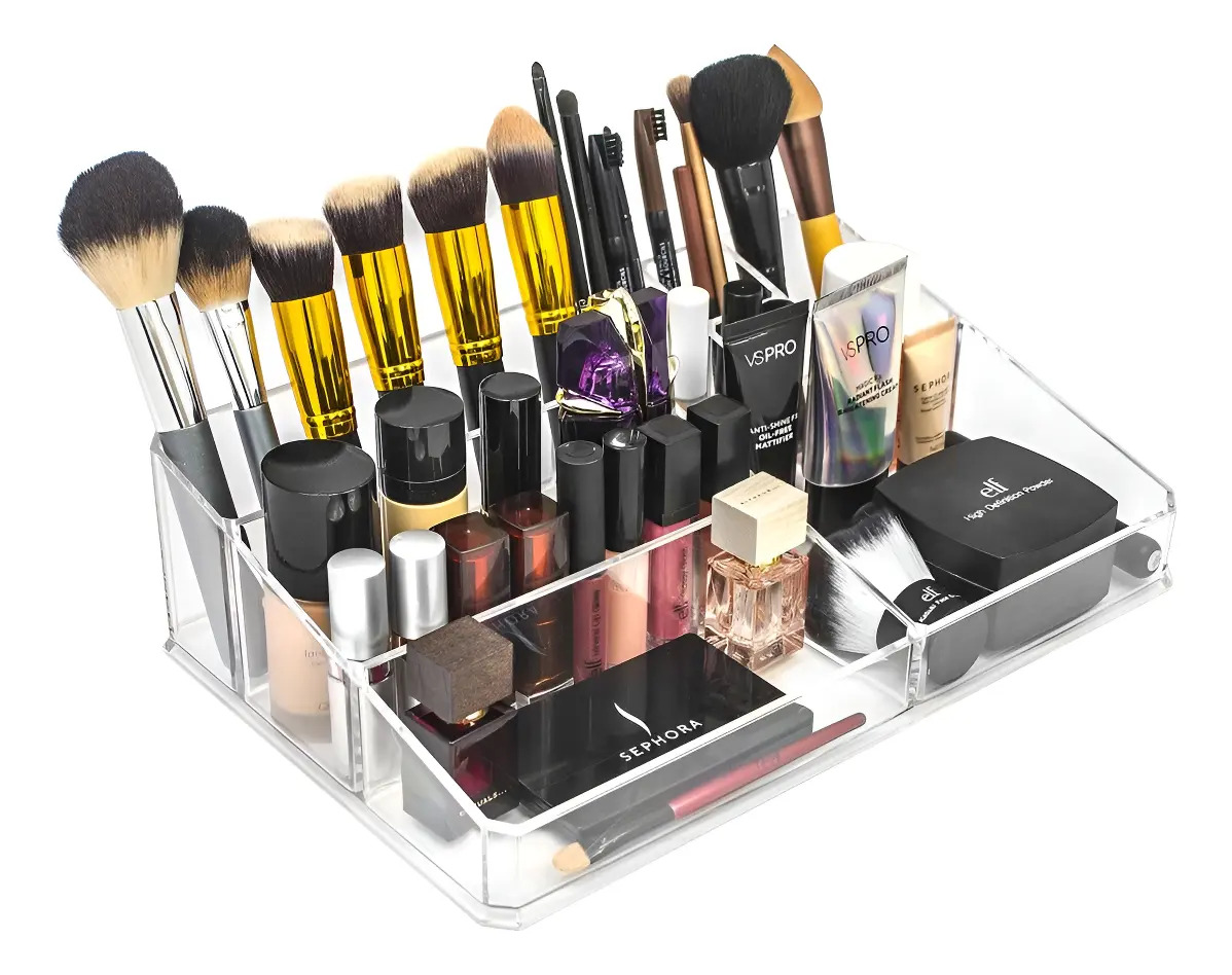 Estuche Acrílico Con 3 Cajones Para Maquillaje Y Joyas