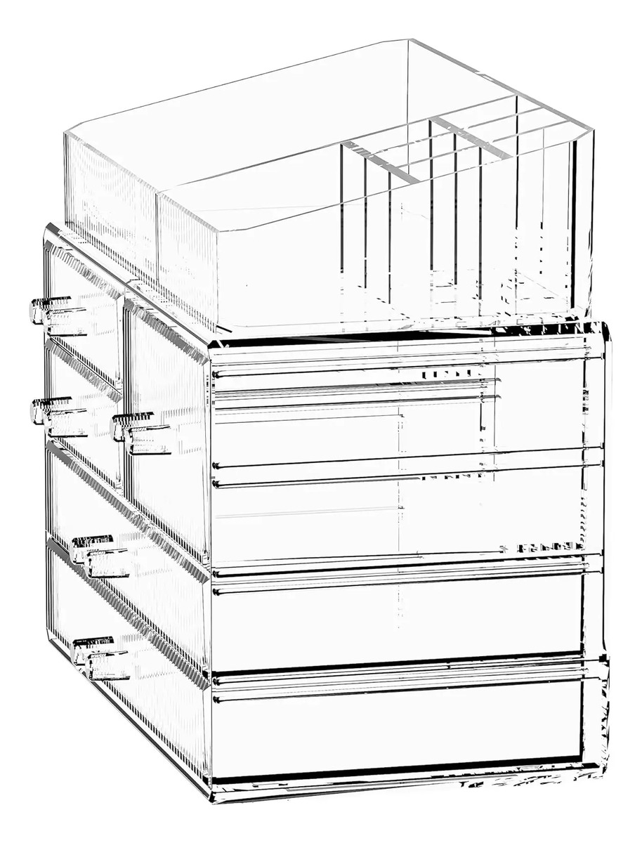 Organizador De Maquillaje Con Cajones Y Bandejas Para Bellez (2 Base, 3 Drawers) With Top - Image 6