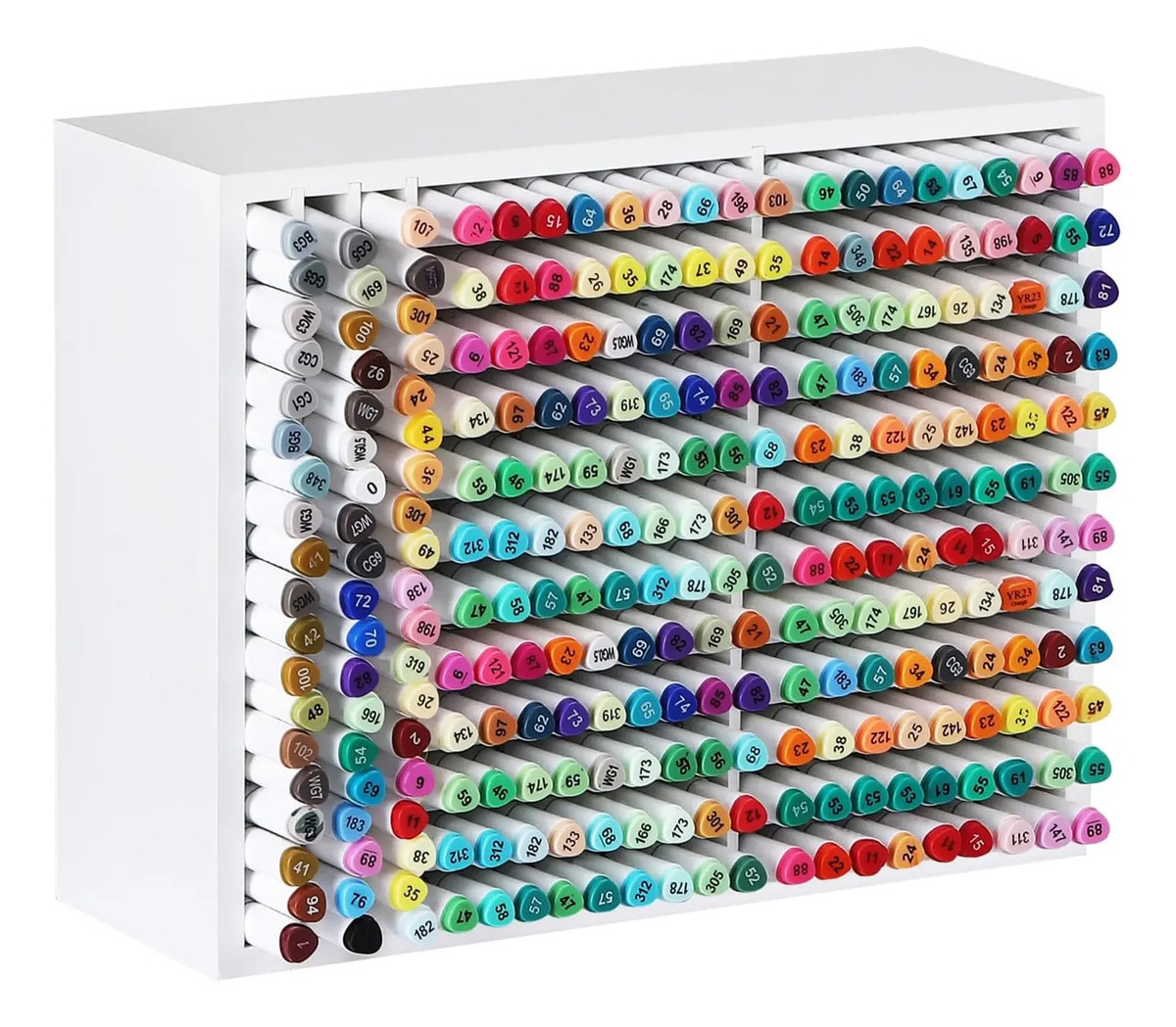 Organizador De Marcadores Madera 270 Unidades Vertical Blanc
