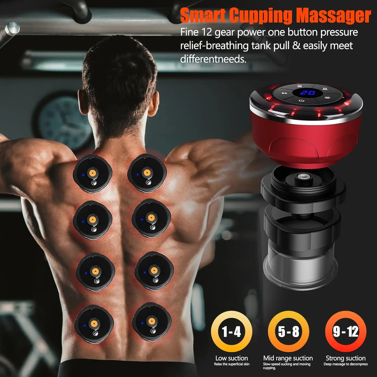 Conjunto De Terapia De Ventosas Eléctricas 4 En 1 Con 8 Vent - Image 5