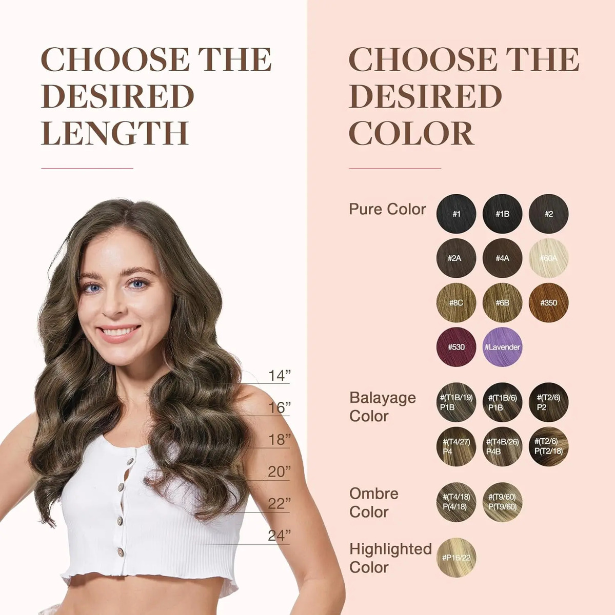 Cabello Humano Remy 50 Cm Marrón Balayado Marrón Balayado - Image 9