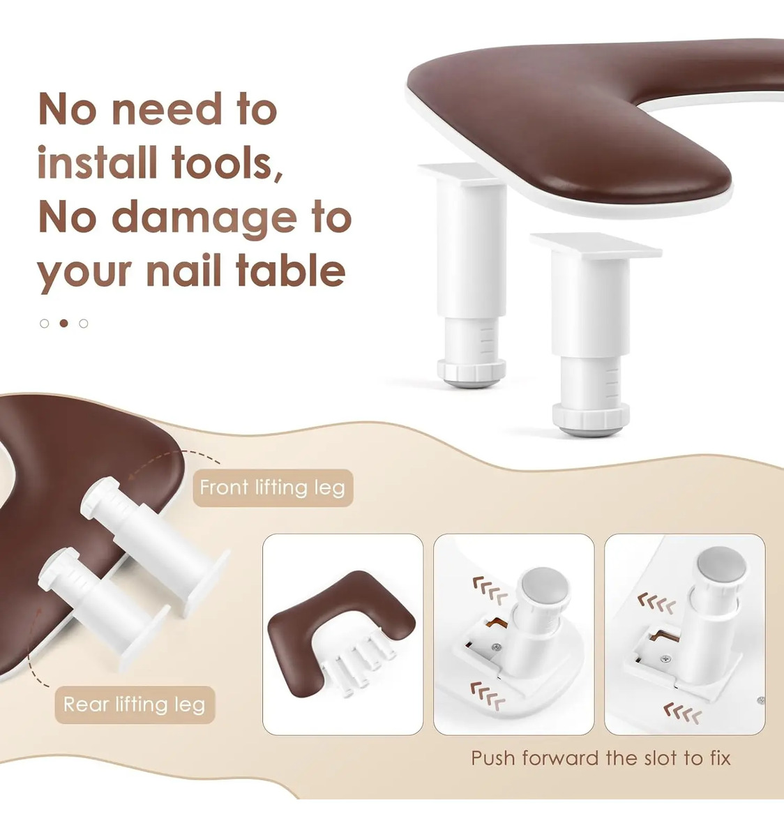 Reposabrazos De Manicura Ajustable En Forma De U Para Técnic - Image 4