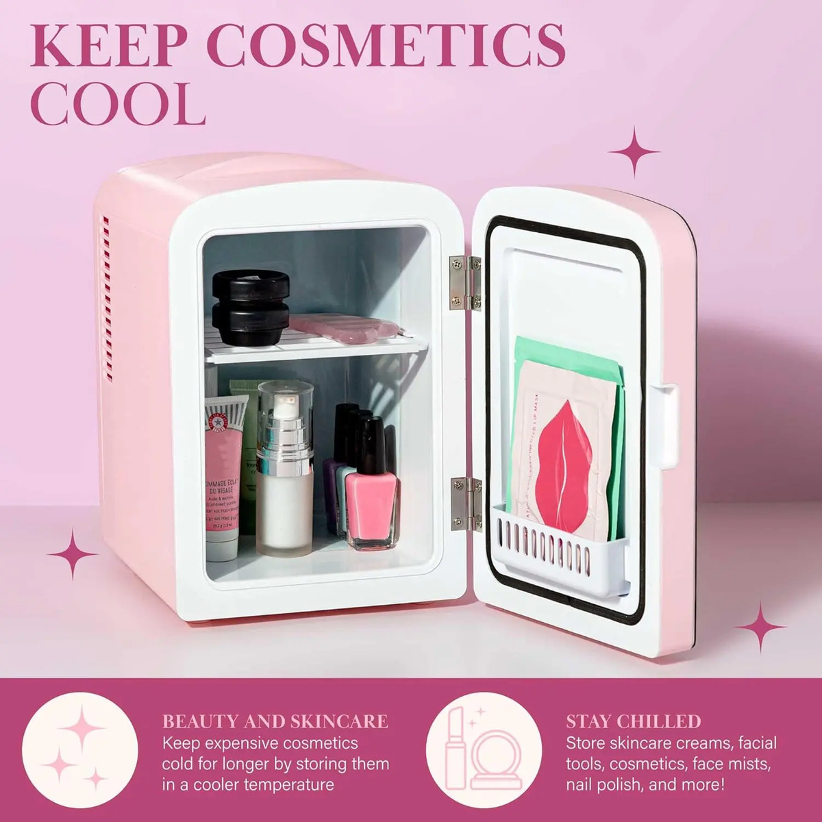 Mini Refrigerador Para Maquillaje 4 Litros, Puerta Espejada - Image 6