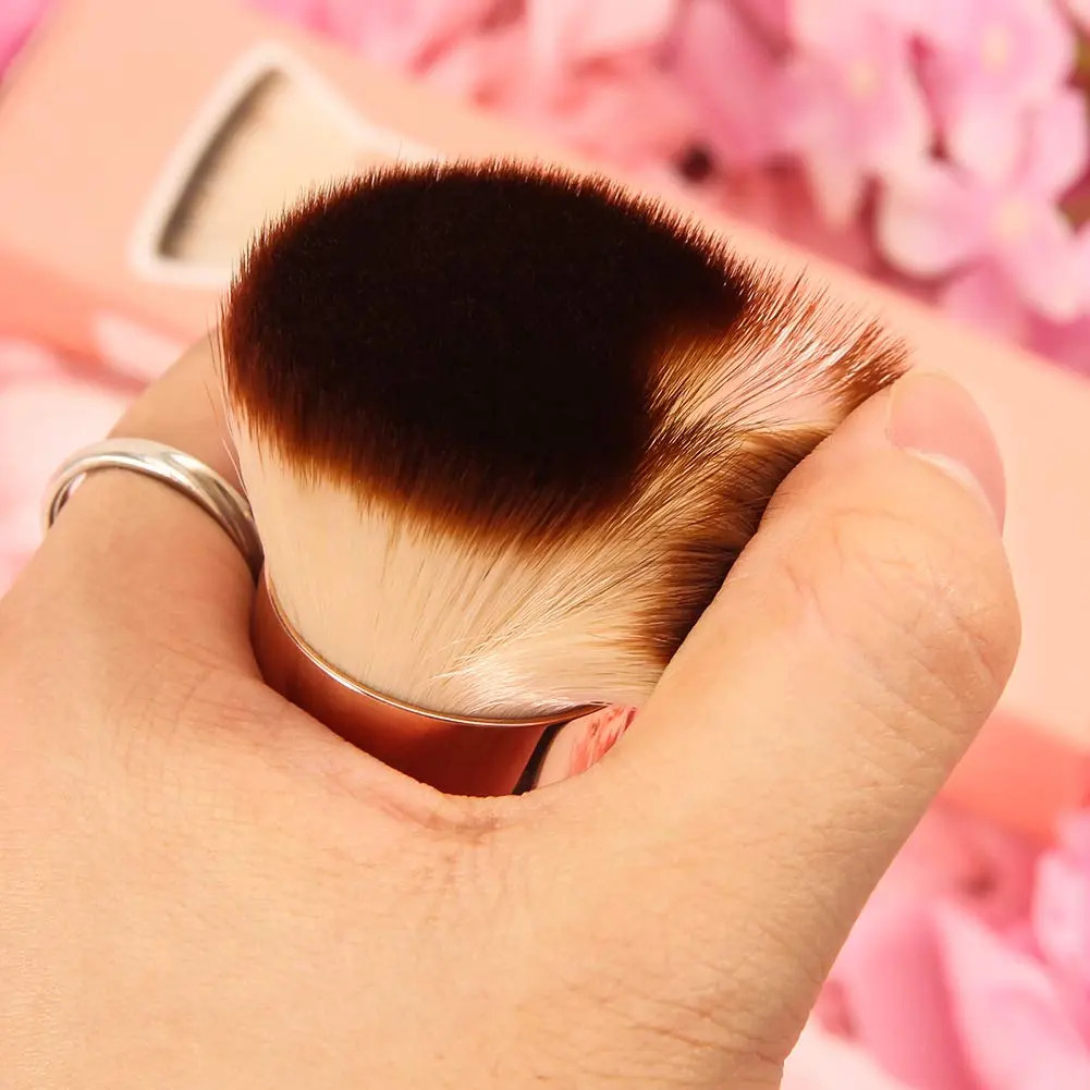 Brochas Kabuki Grande Para Maquillaje Líquido De 12 Cm Rosa Rosa - Image 2