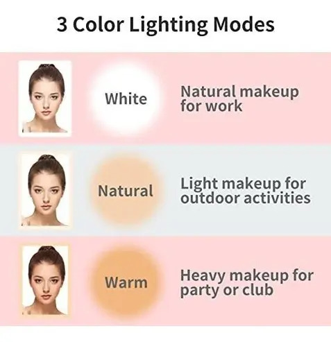 Espejo De Maquillaje Aumento 10x Luz Led Portátil Cosmetico - Image 4