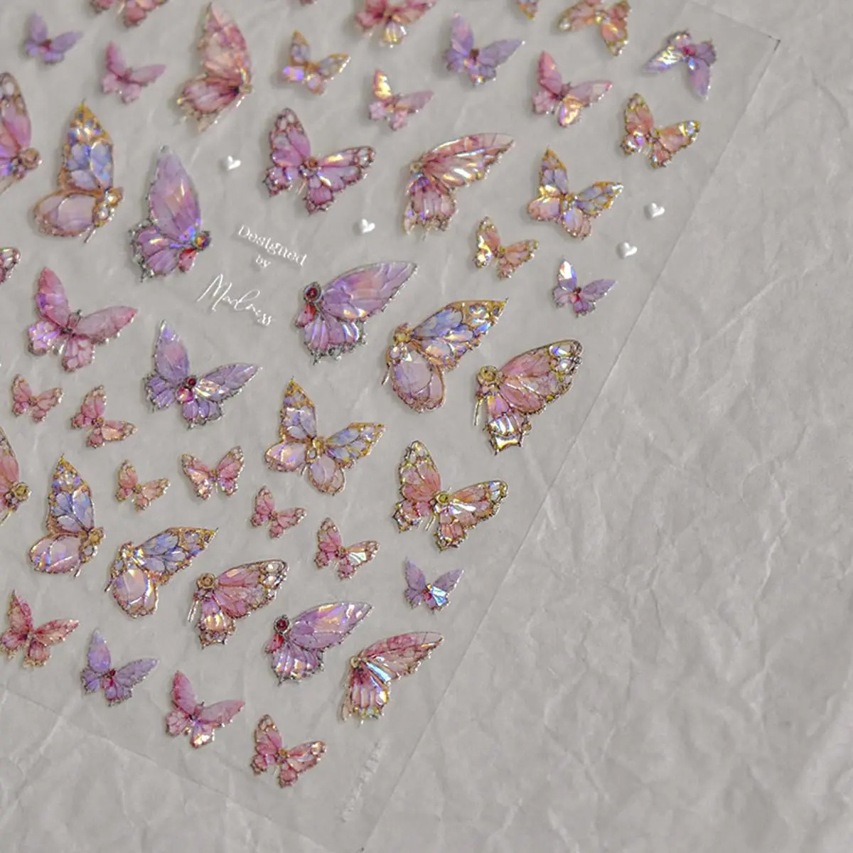 Pegatinas De Mariposas Rosadas De 5d Para Decorar Uñas Con D - Image 5