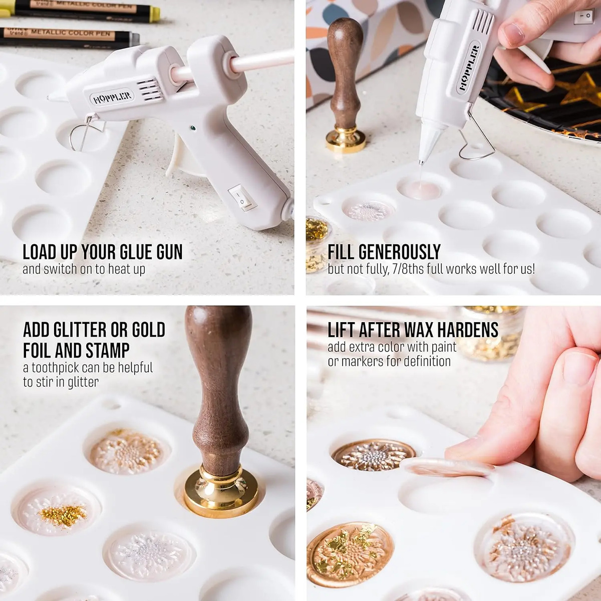 Kit De Sellado De Cera Premium Con 12 Moldes Y Accesorios - Image 7