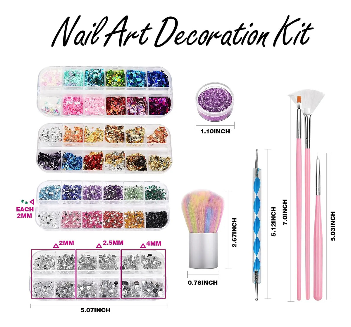 Kit De Arte Para Uñas Fandamei Con Pinceles Y Herramientas D - Image 2
