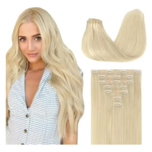 Cabello Humano Remy De 35 Cm En Platino Rubio Rubio Platino