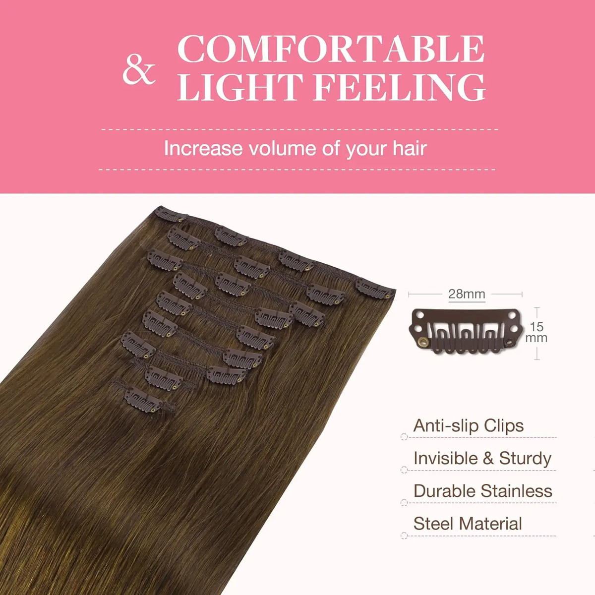 Cabello Remy Color Chocolate 56cm 150g - Image 6