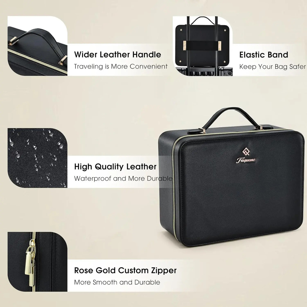 Bolsa De Maquillaje Extra Grande Con Espejo Led Y Caja Portá - Image 4