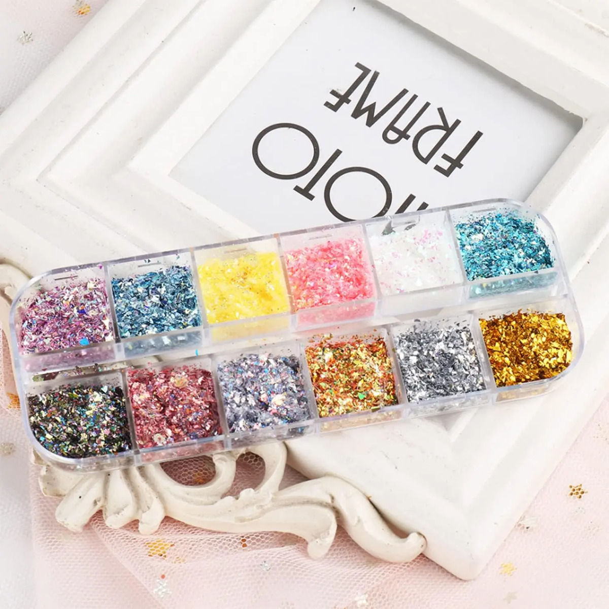 Decoraciones De Uñas Brillantes En 12 Colores Con Purpurina - Image 6