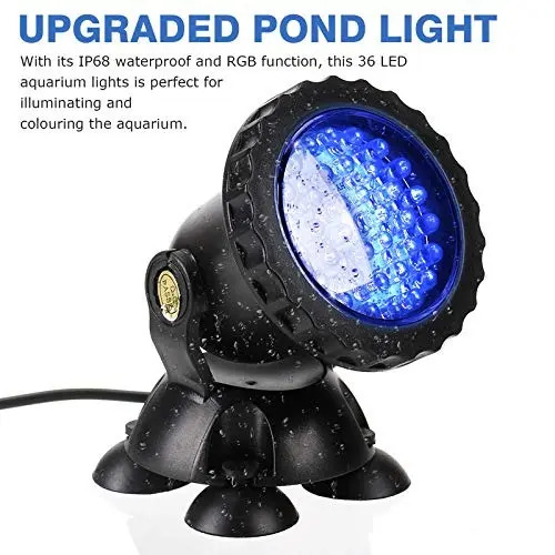 4 Luces De Estanque Con 36 Led 100% Impermeables Multicolor - Image 2