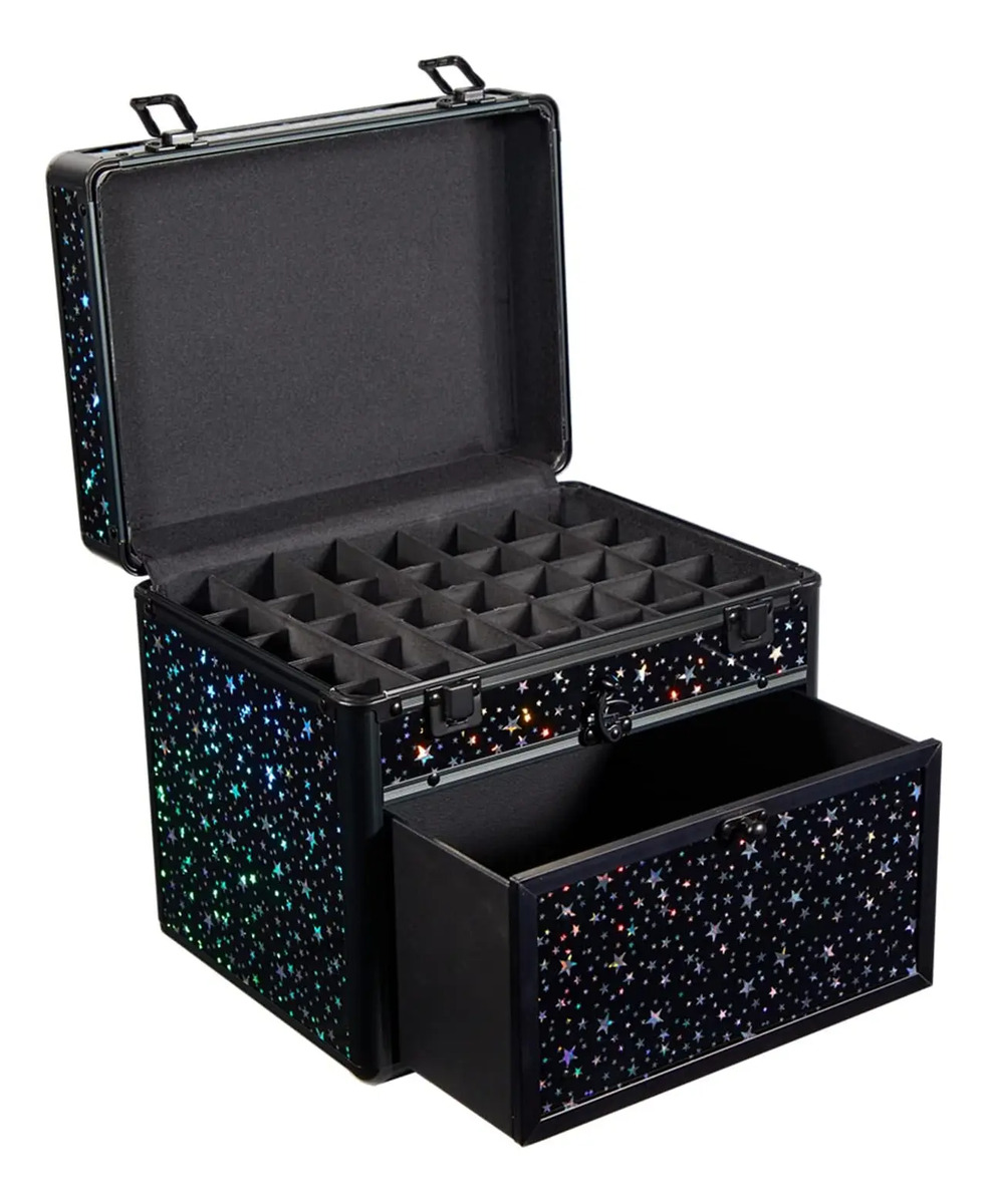 Estuche Portátil De Maquillaje Negro Con Estrella Brillante - Image 4