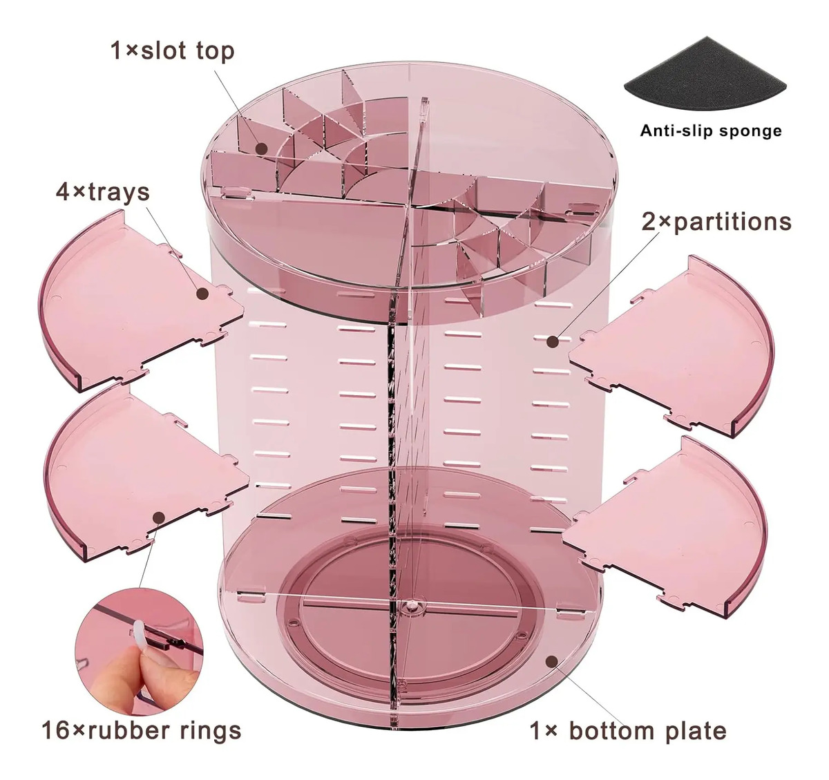 Organizador Giratorio Para Maquillaje Y Lápiz Labial - Image 9