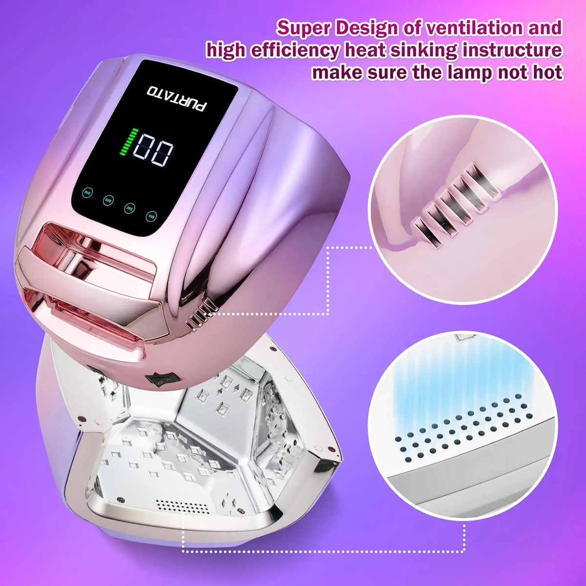 Luz Uv Portátil Recargable 96w Para Secado De Uñas Inoxidabl - Image 8