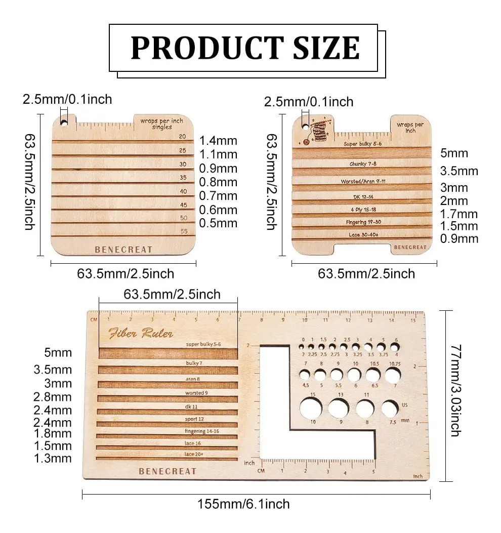 Medida De Madera Para Tejer Y Ruler Cuadrado Para Medir Marrón - Image 2