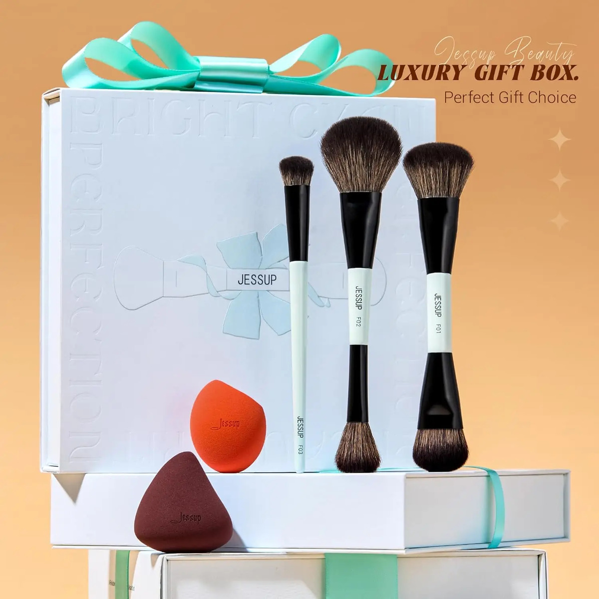 Cepillos De Maquillaje Jessup De 3 Piezas Con Esponja Para B - Image 2