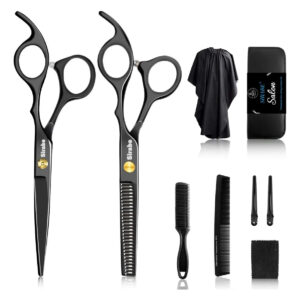 Tijeras De Peluquería Profesionales En Kit Con 10 Piezas Inc Negro