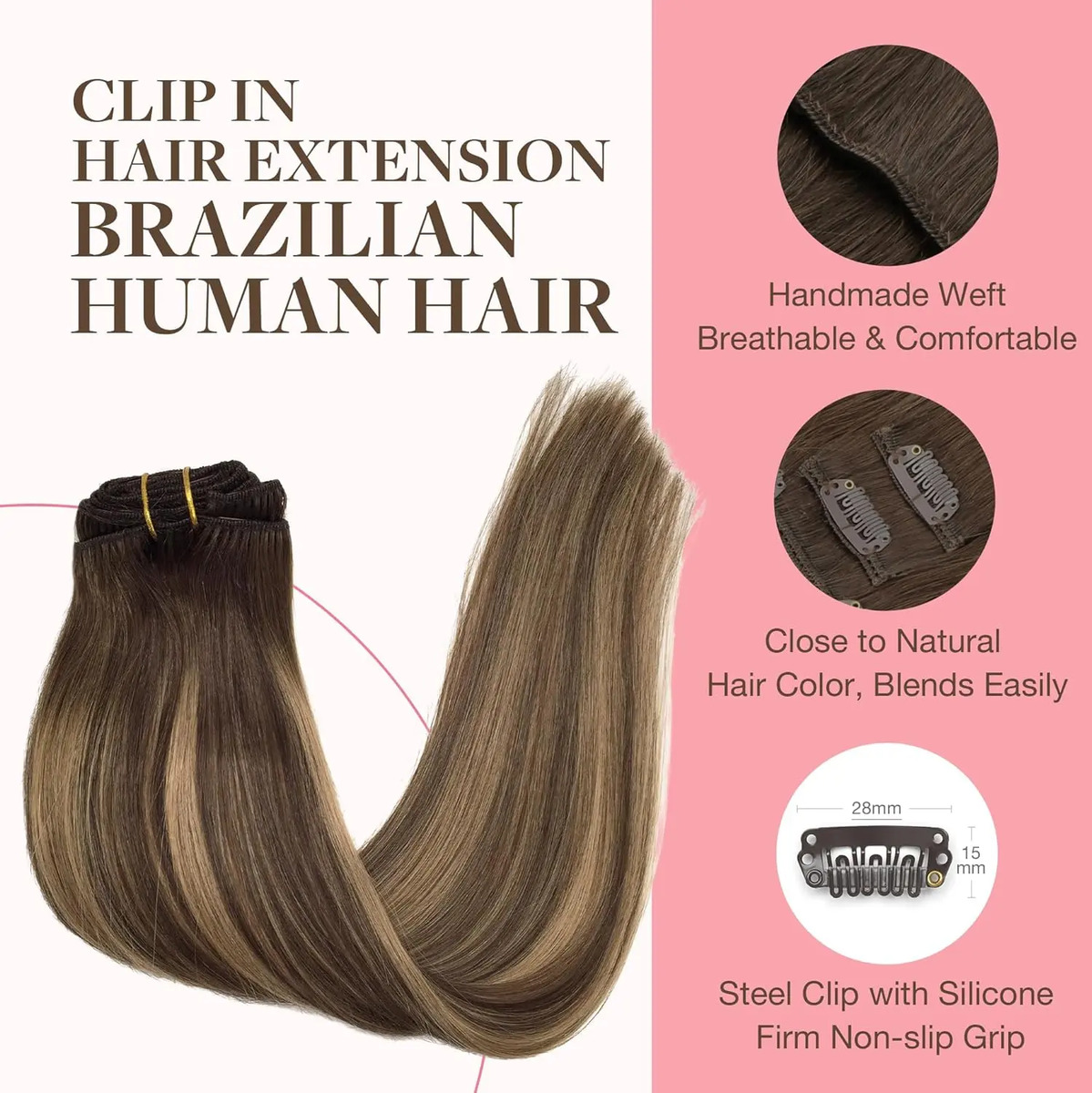 Cabello Humano Remy Color Marrón 30cm Marrón - Image 3