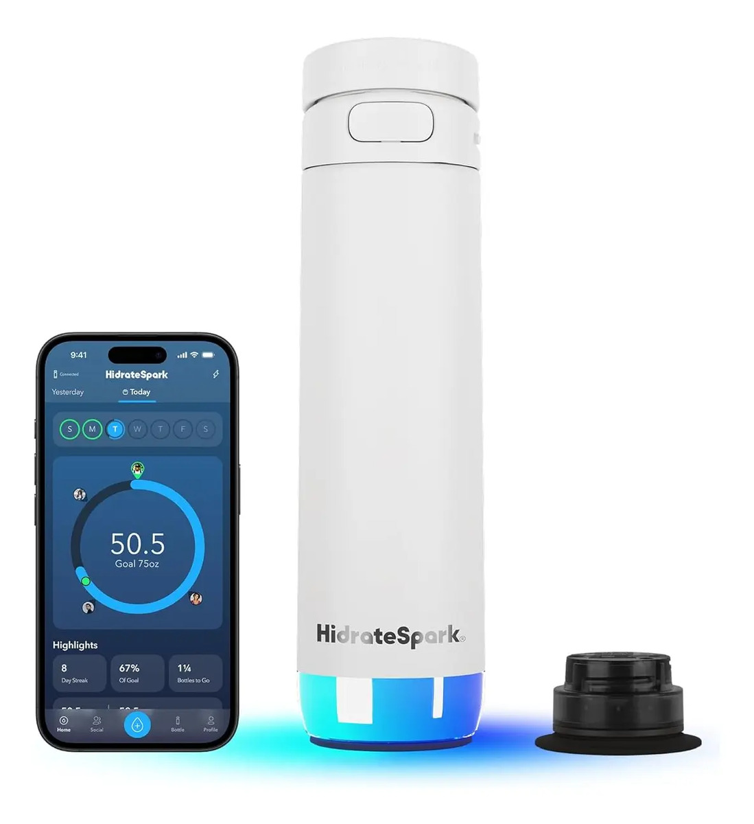Hidrate Spark Pro 2, Botella Aislada 620ml Bpa Free Blanco