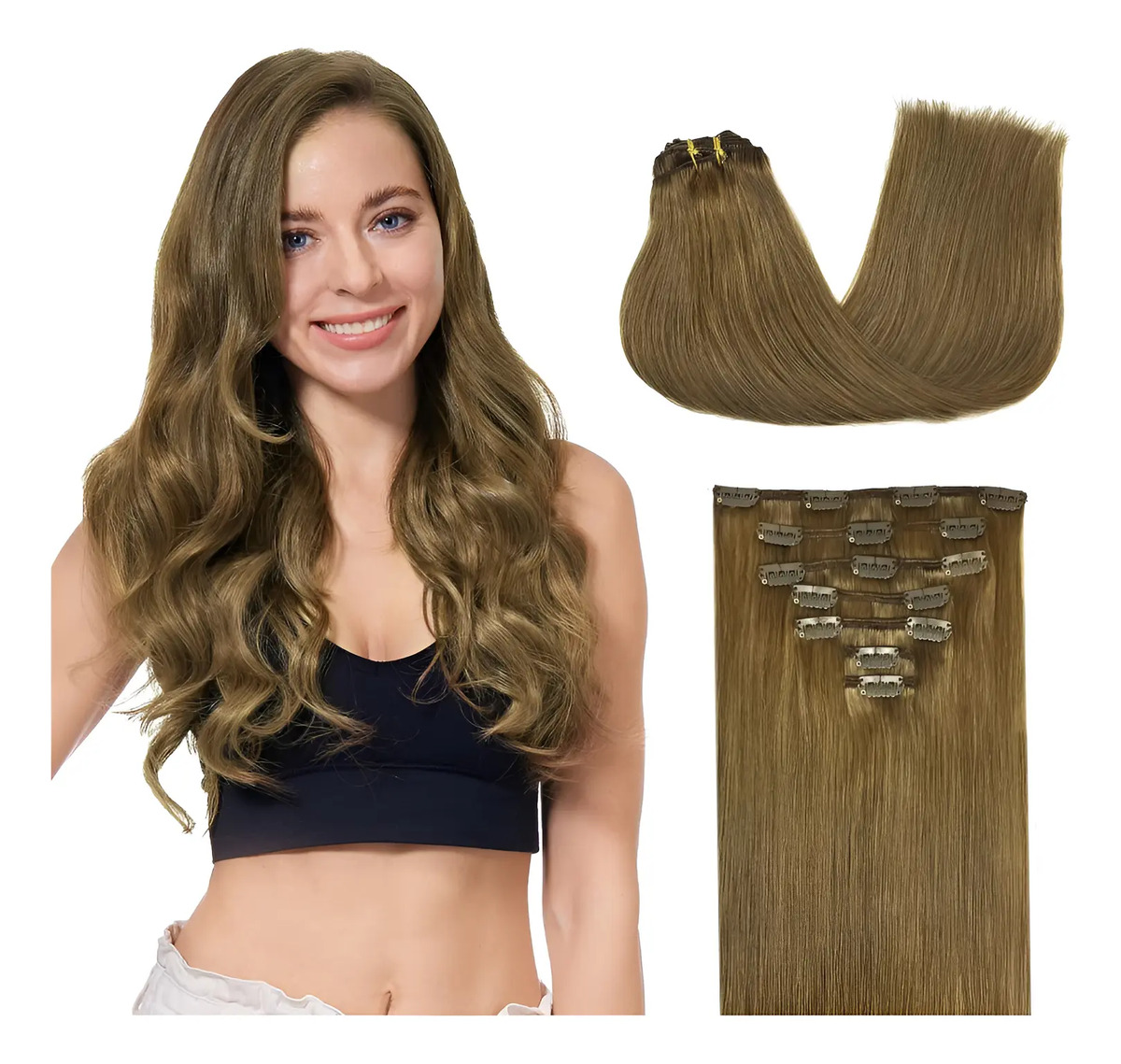 Extensiones Cabello Remy 40cm Marrón Medio
