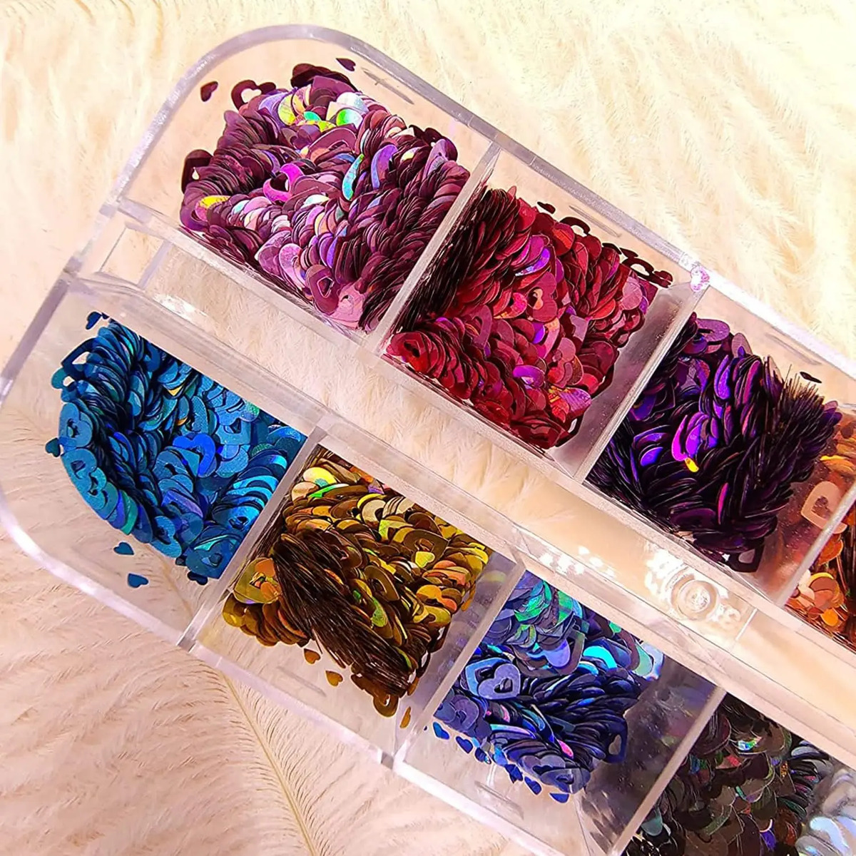 Decoraciones De Uñas Con Corazones Holográficos Y Purpurina - Image 3