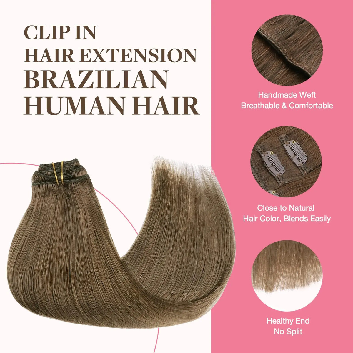 Extensiones De Cabello Humano De 35 Centímetros En Marrón Cl - Image 3