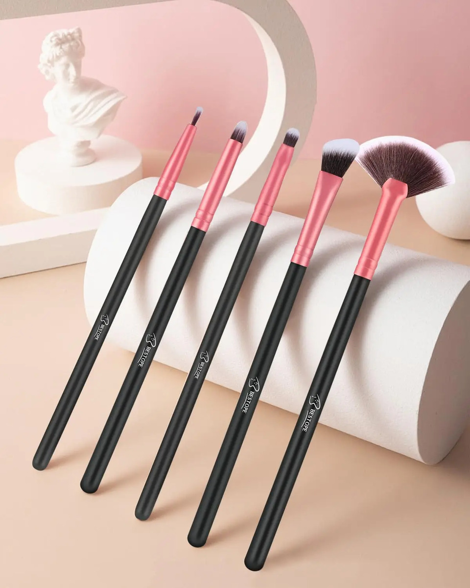 Pinceles De Maquillaje Bestope Pro De 16 Piezas Para Rostro Black Rose Golden - Image 8