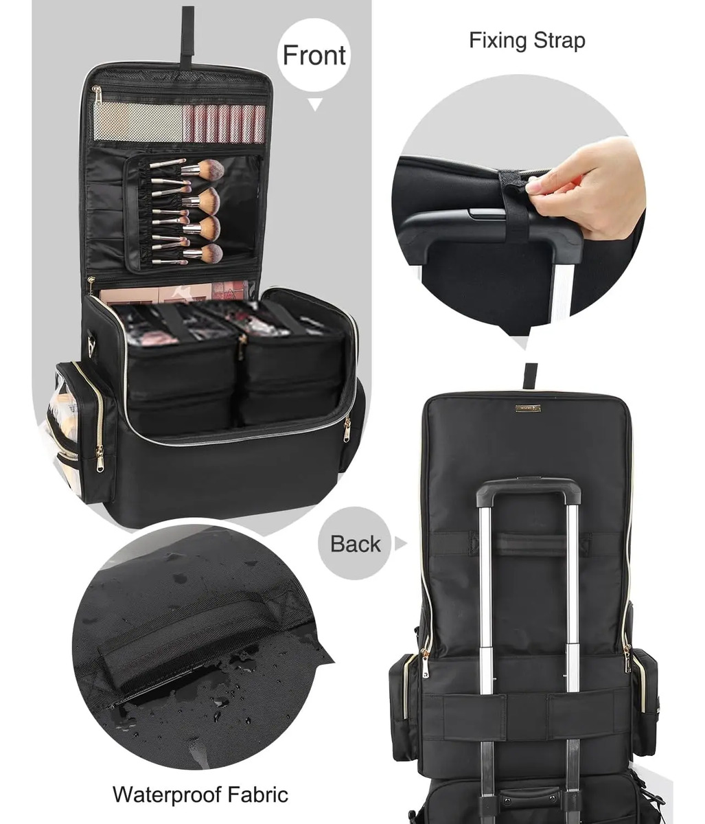 Bolso De Maquillaje Extra Grande Con Divisores Ajustables - Image 6
