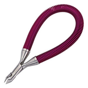 Alicate Cutícula Resorte Espiral Azul Rosa Acero Inoxidable Blanco