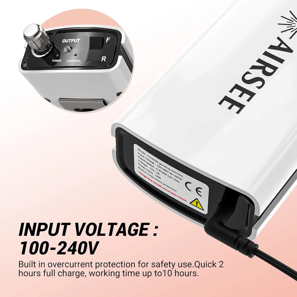 Máquina Portátil Airsee Efile Eléctrico Para Uñas - Image 5