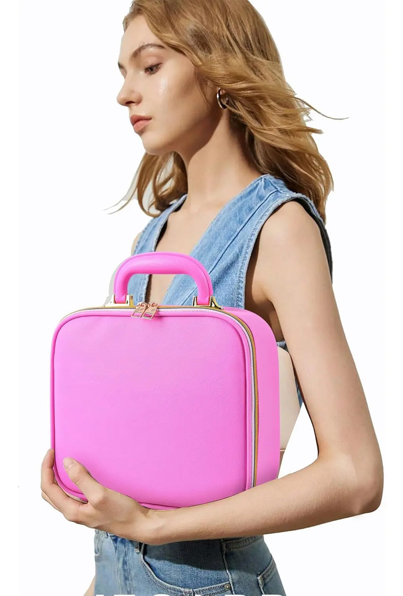 Bolso De Maquillaje Rosa Con Luz Led, Resistente Al Agua - Image 7
