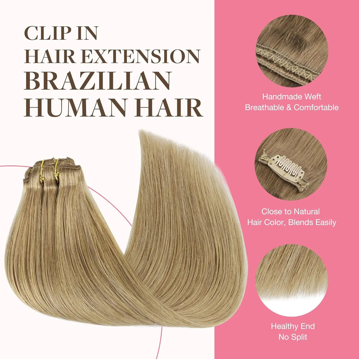 Cabello Remy 50 Cm Bronce Para Mujer Bronce - Image 3
