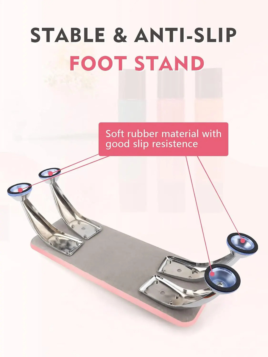 Soporte De Mano Para Uñas De Microfibra De Cuero Rosa Desmo - Image 8